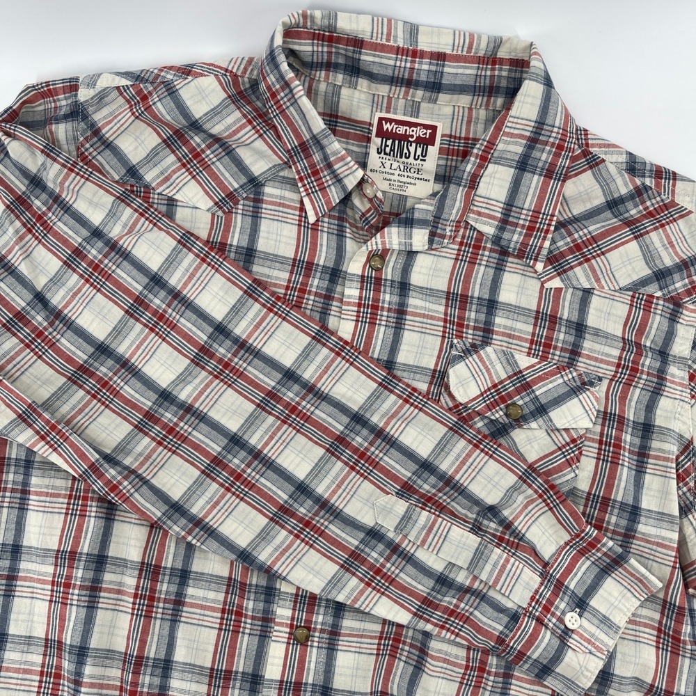 Wrangler Jeans Co. Men's Plaid Long Sleeve Western Shirt‎ X Large